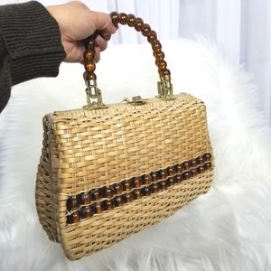 Vintage Straw Basket Bag